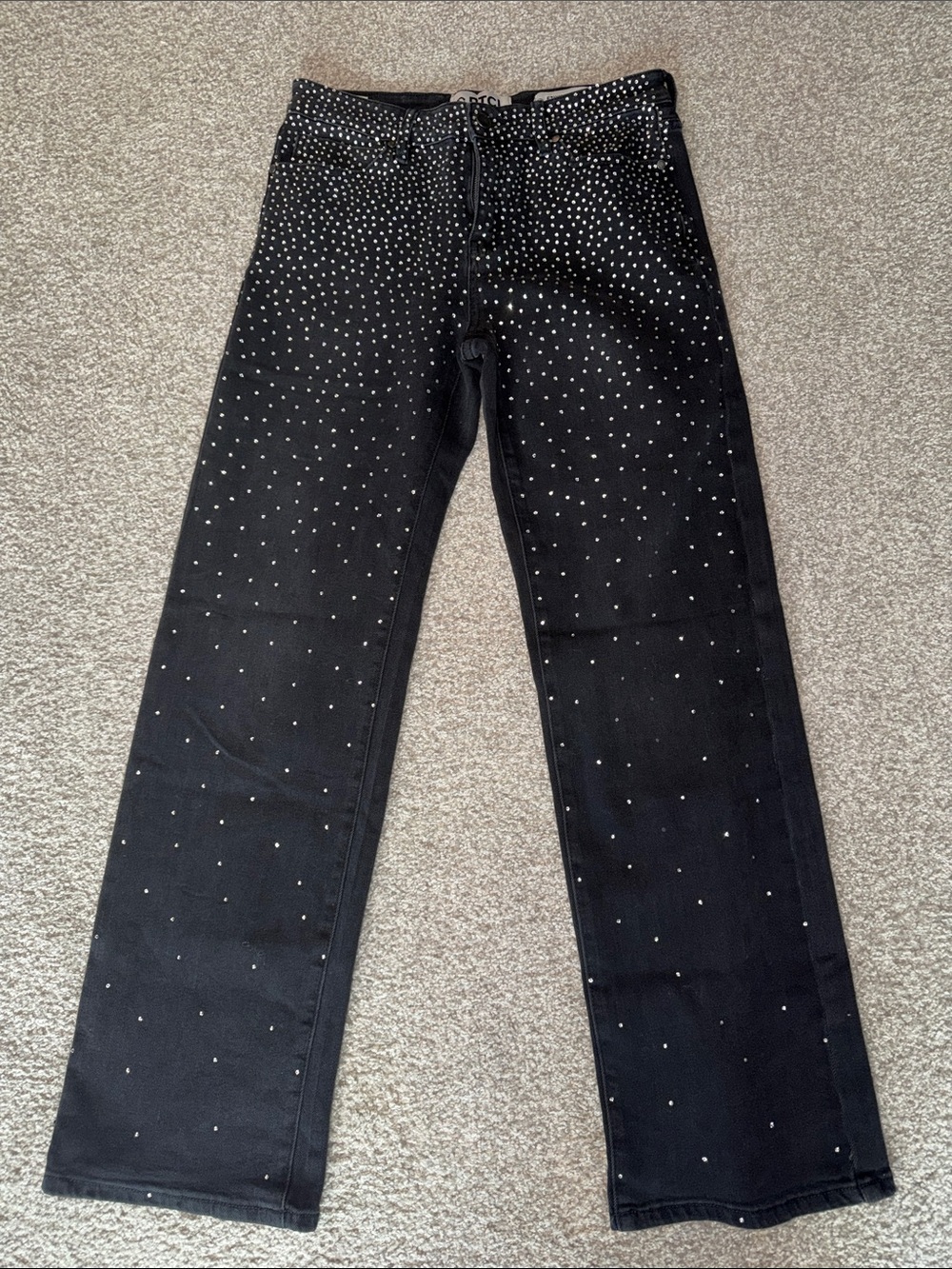 PCTL Black Embellished Women's Jeans with Rhinestone Detail 27